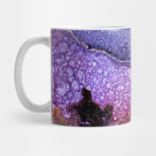 Purple and gold abstract art Mug